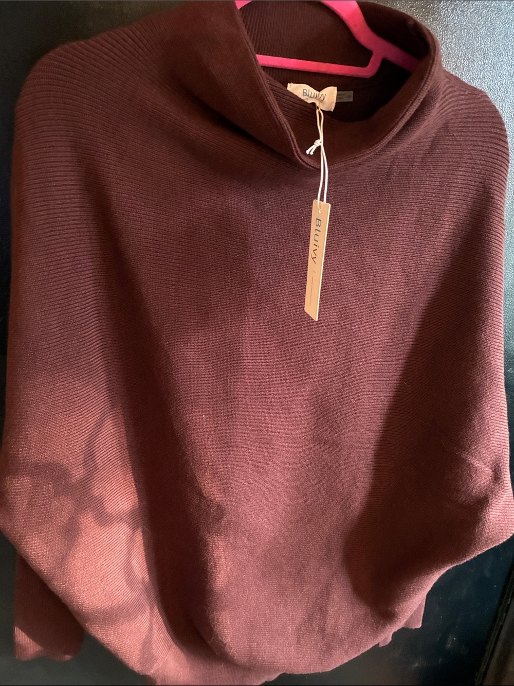 Bluivy Women's Cowl Neck Sweater in Chocolate Brown